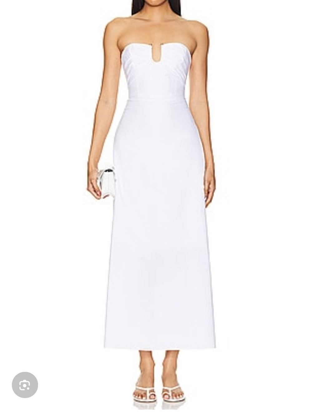 Bardot x Revolve Lora Strapless White Midi Dress